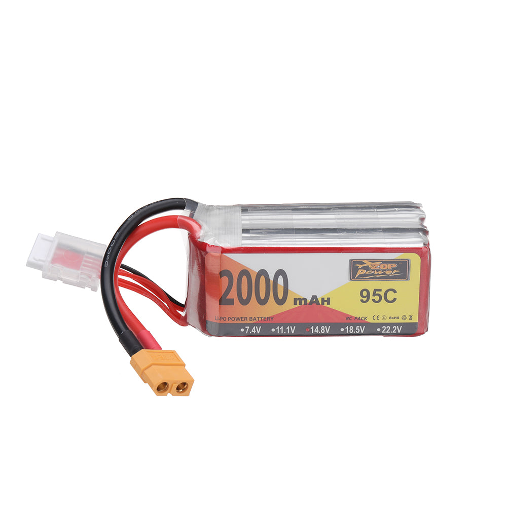 LinkMejor 14.8V 2000mAh 95C 4S LiPo Battery XT60 Plug for RC Drone