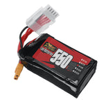 LinkMejor 4S 14.8V 550mAh 95C 8.14Wh LiPo Battery XT30 Plug for RC Drone FPV Racing