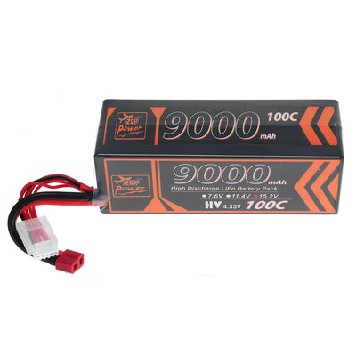 LinkMejor Power 15.2V 9000mAh 100C 4S LiPo Battery T Deans Plug for ZD Racing Pirates 3 RC Car