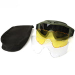 LinkMejor Tactical Goggles 3 Lens Soft Windproof UV400 Protection Glasses For Cycling Safe Protection