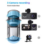 1080P Full HD 3 Lens Car Dashcam 2.1 inch Screen WiFi App Control G-sensor Car Driving Recorder Camera