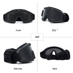 LinkMejor Tactical Goggles 3 Lens Soft Windproof UV400 Protection Glasses For Cycling Safe Protection