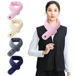 LinkMejor 3 Gears Electric Heating Scarf 80-100cm Adjustable USB Rechargeable Uniex Fashion Winter Warm Neckerchief Plush Collar