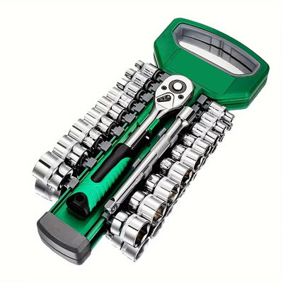 LinkMejor 3/8 Ratchet Socket Wrench Set 21 Pieces Chrome Vanadium Steel Tool Kit Automotive Repair Hand Tools Garage Workshop Socket Sizes 6mm to 24mm