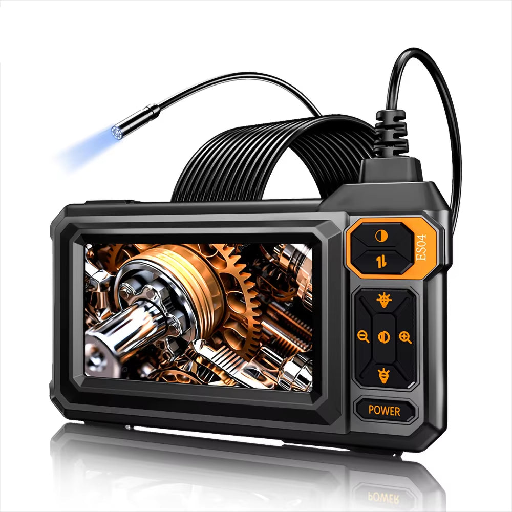 4.3 inch Industrial HD Endoscope Camera Video IPS Display Screen Digital Car Repair Maintenance Machine Inspection Blockage Removal 8 LED Adustable Lights IP67 Waterproof Oilproof