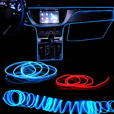 5M USB Car Atmosphere Light LED Light Bar Atmosphere Light Line Car Interior LED Decorative Lamp EL Wiring Neon Strip DIY Flexible Ambient Light USB Party Atmosphere