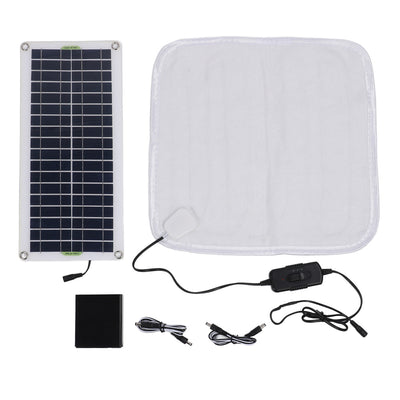 12V 50W Solar Panel with Electric Heating Blanket Waterproof DC Interface Monocrystalline Silicon Energy Storage for Outdoor Camping