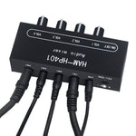HAM-HP401 DC 5V-12V Stereo Audio Mixer 4 Input 1 Output Individual Volume Control Headphone Amplifier 3.5mm Jack DIY Sound Mixing
