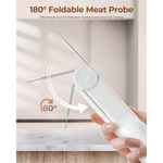 EU US Direct ERICKHILL ROOKPRO 2in1 Infrared Thermometer Gun with Meat Probe Fast Accurate Readings Non-Contact Sensor Wide Temperature Range Foldable Probe