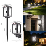Elfeland HW 888 Solar Motion Sensor Light USB Rechargeable 2 in 1 Wall Mounted Ground Stake Light IP65 Waterproof for Garden Patio Pathway