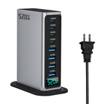 [GaN Tech] Bakeey 520W 8-Port USB PD Charger 4USB-A+4USB-C PD QC SCP PPS Fast Charging Digital Desktop Charging Station EU Plug US Plug for iPhone 16 16 Pro 15 14 13 for Xiaomi 15 Ultra for Samsung Galaxy S25 Ultra for Huawei Pura X