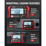EU US Direct KAIWEETS KE1000 Insulation Resistance Tester 3MΩ to 100GΩ 750V AC 1000V DC Multimeter with DAR PI Auto Calculation for Industrial Testing