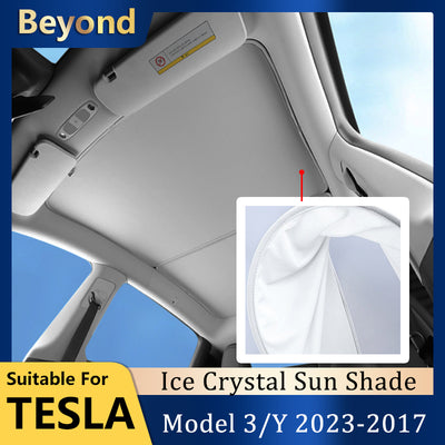 4pcs Car Top Split Sunshade Cover Heat Insulation Crystal Sunshade Cover Roof Sunshade Front Rear Sunroof Skylight for Tesla Model 3 Highland Y