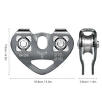 30 kN Zipline Trolley Dual Pulley for 13mm Rope 12mm Cable Aluminum Alloy Climbing Caving Rescue Aloft Work