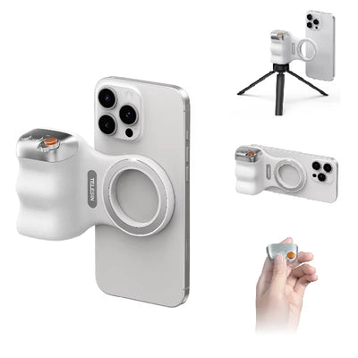 LinkMejor Magnetic Phone Camera Shoot Hand Grip Phone Holder Shooting Aid Remote Control Handle for iPhone 16 16 Pro 15 14 13 Pro Max for HUAWEI Pua X for SAMSUNG Galaxy S25 Ultra