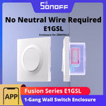 LinkMejor E1GSL 1-Gang Wall Switch Enclosure No Neutral Wire Required Ultra-Slim PC Material Clip-on Installation Enclosure for ZBMINIL2