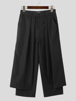 INCERUN Men Design Pleated Layering Pant Loose Fit Casual Daily Men's Bottoms