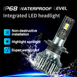 WEKEOLF Car LED Headlight H4/H7/H11/9005/9006 IP68 Waterproof High Brightness 360° Adjustable Car Lighting V2T