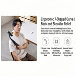 LinkMejor MIJIA Long-Handled Fascia Gun 3 With 3 Massage Heads 12kg Thrust 3-Level Speed 1900mAh Battery Portable Muscle Massager for Home Office