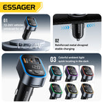 LinkMejor F748 bluetooth 5.3 FM Transmitter 2USB-A+USB-C PD3.0 QC3.0 FCP AFC iP2.4 USB Car Charger LED Digital Display Support TF Card/U Disk Wireless Radio Adapter HiFi Music Play Car Kit With Mic Hands Free Calls