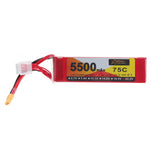LinkMejor Power 22.2V 5500mAh 75C 6S LiPo Battery XT60 Plug for RC Drone
