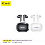 AWEI T92 ANC Pro TWS Wireless Earbuds bluetooth Earphones -52dB ANC ENC Noise Reduction Large-size Composite Diaphragm Sterso Sound Field 20H Battery Life Portable Earphone