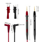 LinkMejor PT1008 20A 1000V Silicon Rubber Wire Retardant Gilded Sharp Needle Probe Digital Multimeter Test Lead with Crocodile Clip
