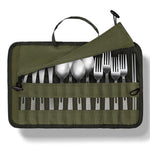 IPRee Cutlery Bag Portable Camping Kitchen Cooking Utensil Set Kitchenware Set Storage Bag Kitchen Gadgets for Barbecue Party Only Bag