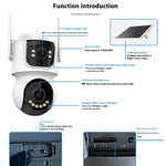 LinkMejor Solar 4MP 6X Zoom WiFi IP Camera AOV Mode HD Surveillance 24/7 Recording Wireless 2MP+2MP Dual Lens Security Solar Powered Waterproof Night Vision Camera