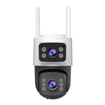 SriHome SH074 4MP Dual Lens PTZ Camera Dual-Screen Full Color Night Vision Human Motion Two-Way Audio Visual Alarm IP66 Waterproof WIFI Surveillance IP Camera for Outdoor Safety