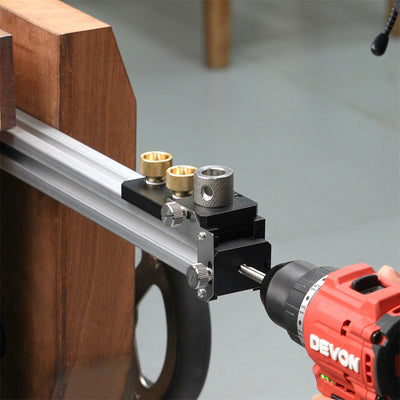 LinkMejor Aluminum Alloy CNC MGO-000-148E Drilling and Tapping Fixture Precision Tool for 20 30 40 Series Profiles M6 M8 Threads Anodized Surface Treatment