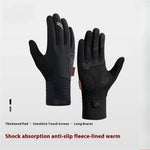 Golovejoy Winter Cycling Gloves for Men Women Outdoor Sports Windproof Waterproof Fleece Warm Non-slip Shock Absorption Bike Gloves
