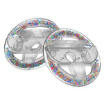 LinkMejor LinkMejor-NS2290 2pcs Mini Racing Wheel for Switch2 Transparent Crystal with Colorful Particles Game Controller Grip Steering Wheel Accessories