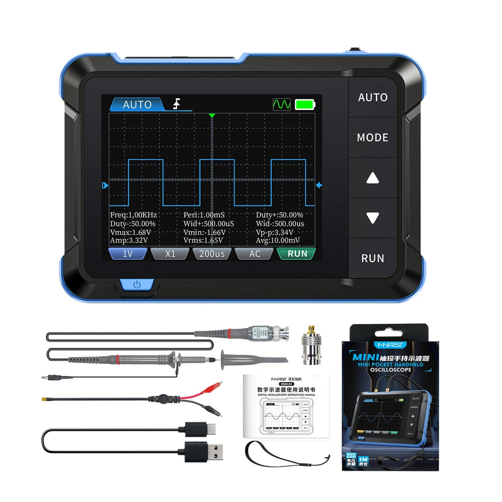 LinkMejor DSO153 Oscilloscope Signal Generator Oscope Meter 1M Bandwidth 5MS/s Sampling Rate Oscillometer Multiple Waveforms