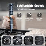 CreationSpace CS0603A Mini Electric Screwdriver Set Rechargeable Lithium Technology 3 Adjustable Speed 200rpm Torque Precision Tool