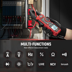LinkMejor HT208F Inrush Digital Clamp Meter True-RMS 1000A AC/DC Current 1000V AC/DC Voltage Frequency Resistance Capacitance Continuity Temperature NCV VFD LoZ