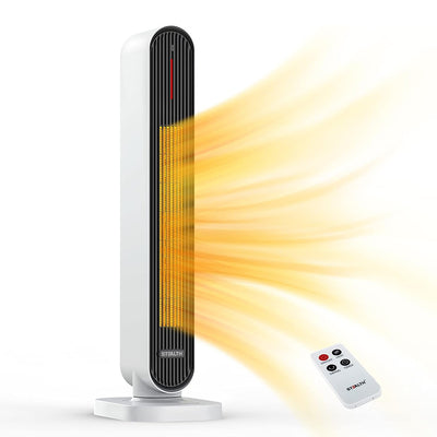 [US Direct] STEALTH 32'' Space Heater, 4 Modes, 6h Timer, Safety Fast - Quiet Heat,Tip-Over Protection, 1500W PTC Ceramic Heater Portable Tower Fan Electric Heater for Bedroom, Office, Indoors JHT100
