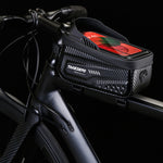 LinkMejor 1L Bicycle Bag Waterproof Bike Phone Holder Frame Front Tube Cycling Bag Phone Case Support for 4.7-6.8 Inch Touch Screen Smartphones