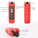 LinkMejor UT691-10 Visual Fault Locator 10mW Laser Output 8-10km Fiber Range LED Flashlight USB Rechargeable Fiber Tester