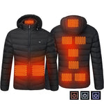 LinkMejor 9 Zones Smart Electric Heated Jacket - 60s Fast Heating, USB Charging, Warm Outdoors Sports Thermal Coat Clothing Cotton Jacket