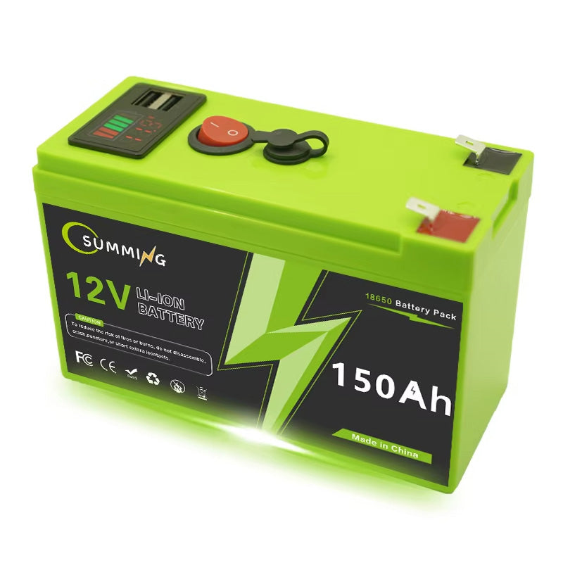 12V 60Ah/150Ah Battery Rechargeable Lithium Battery 4000 Cycles Built-in BMS Overcharge Protection Lightweight for Outdoor Solar System