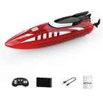 LinkMejor V777 RTR 2.4G RC Boat Double-sided Rotary Forward Stunt Driving Glowing LED Lights Ship High Speed Remote Control Vehicles Models Toys