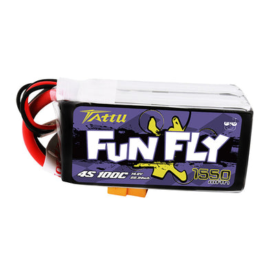 LinkMejor FUNFLY 4S 14.8V 1550mAh 100C 4S1P Lipo Battery XT60 Plug for RC Drone FPV Racing
