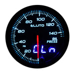 Eluto Universal 2" 52mm 12V Oil Pressure Gauge Meter With Sensor 10 Color LED Tinted Face PSI