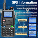 Baofeng UV-5RH PRO GPS Walkie Talkie Multi Band Wireless Copy Frequency NOAA Long Range Two Way Ham Radio Rechargeable Portable Handheld Communication Device