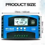 Solar Charge Controller MPPT Technology 12V 24V 60A 80A 100A Dual USB LCD Display Battery Regulator Overcharge Protection Temperature Compensation