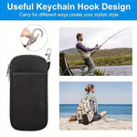 Portable Soft Zipper Glasses Bag with Buckle Lightweight Double Pockets Case can Store Mobile Phones, Headphones, Bank Cards Mini Storage Bag