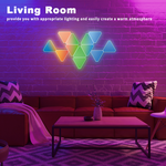 Elfeland 6Pack RGBIC Triangle Quantum Light Panels DIY Splicing Wall Lights with Music Sync APP & Remote Control Gaming Atmosphere Lamp