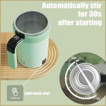 IPRee 380ML Detachable Automatic Magnetic Stirring Mug with Straw & Lid Stainless Steel Waterproof USB Electric Mixing Coffee Mug