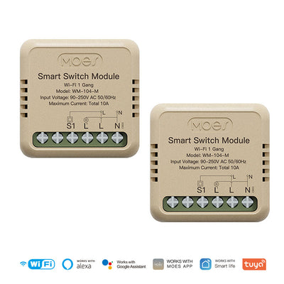LinkMejor Tuya WiFi Intelligent Switch Module Mini Home Switch APP Timer Voice Control Work with Alexa Google Assistant